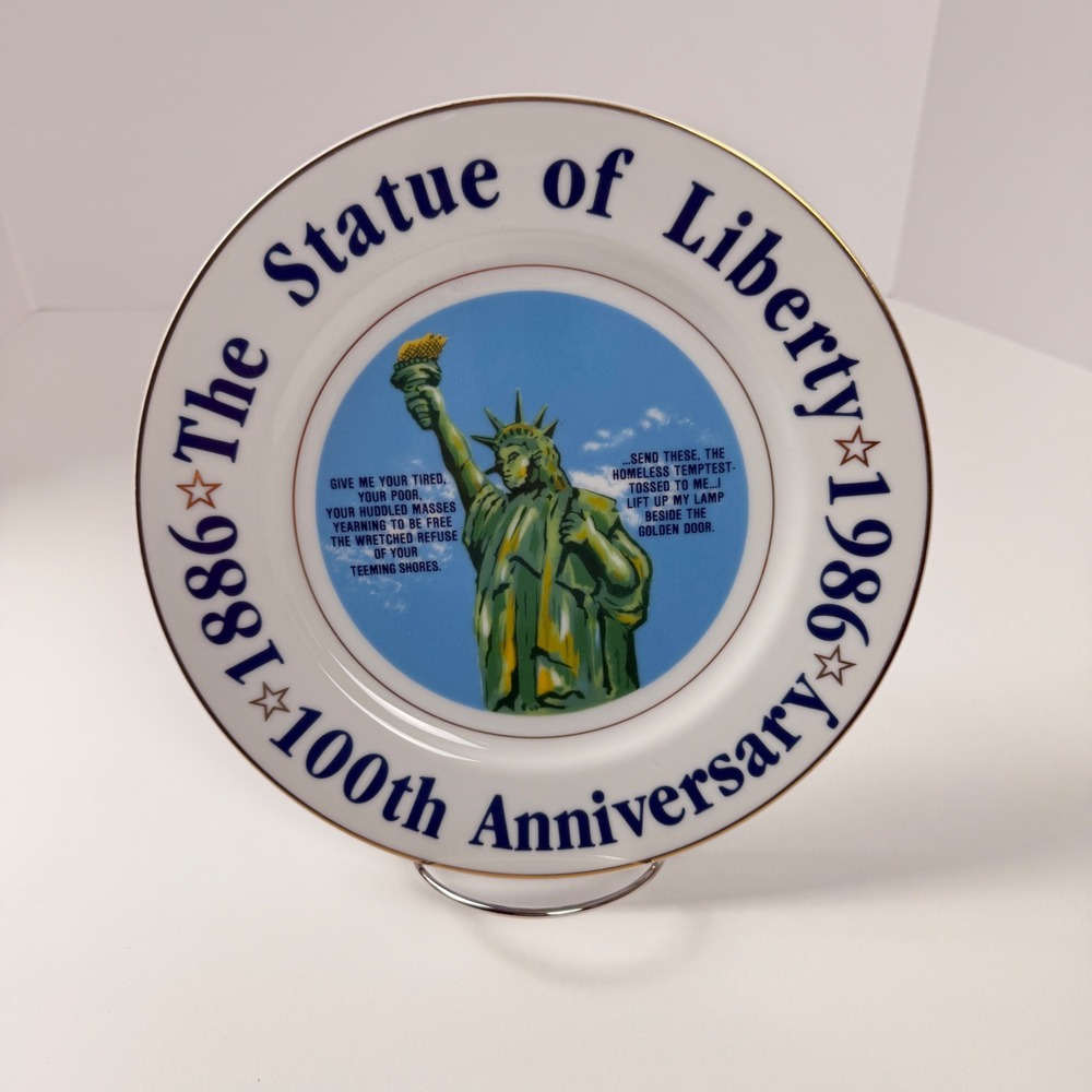 Vintage 100th Anniversary Plate 1986 Statue of Liberty Collector Plate 9.25"